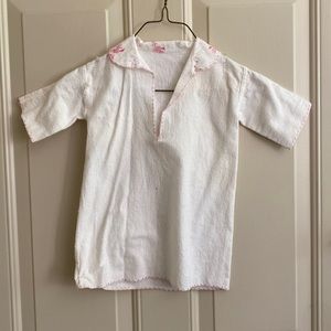 Vintage 1950s Handmade Baby Girl Flannel Sleep Gown Shirt